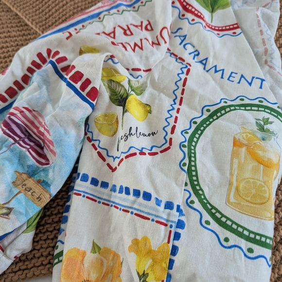 Joie Mixed Print‎ Tie Front Cropped Button Up Blouse Women's Size 6 Linen Blend - Picture 4 of 8